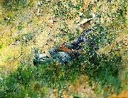Carl Larsson flicka i blommande hagtorn Sweden oil painting artist